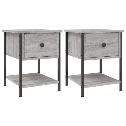 Comodini 2 pz Grigio Sonoma 34x35,5x45 cm in Legno Multistrato
