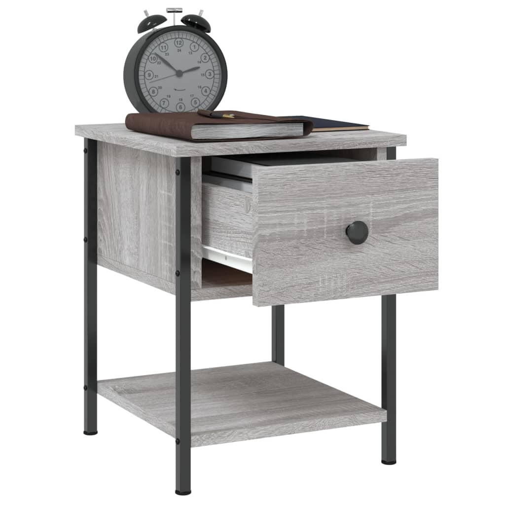 Comodini 2 pz Grigio Sonoma 34x35,5x45 cm in Legno Multistrato