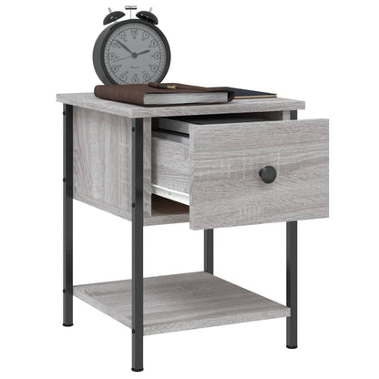 Comodini 2 pz Grigio Sonoma 34x35,5x45 cm in Legno Multistrato