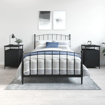 Comodini 2 pz Neri 40x42x60 cm in Legno Multistrato - homemem39