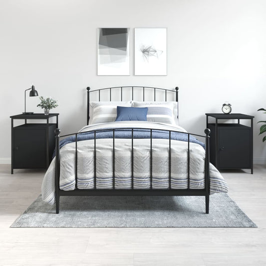 Comodini 2 pz Neri 40x42x60 cm in Legno Multistrato - homemem39