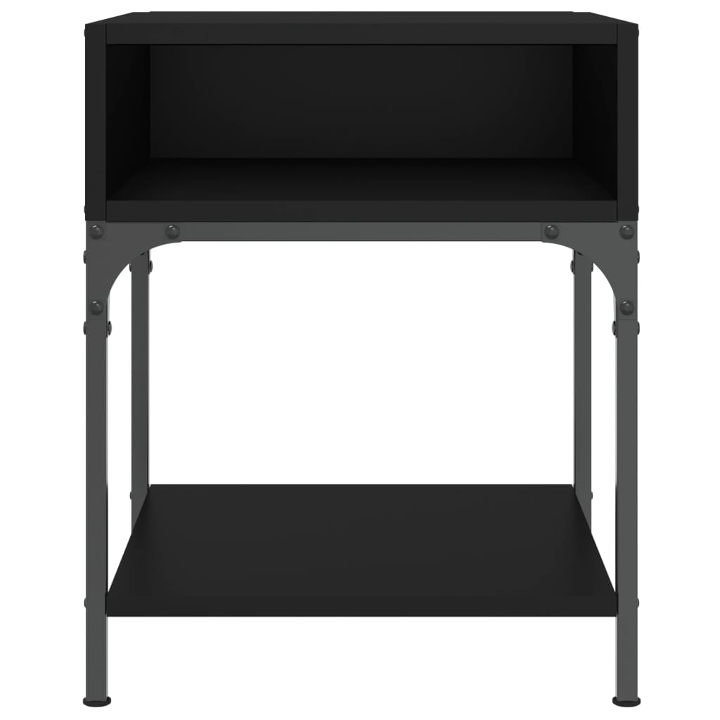 Comodini 2 pz Neri 40x41x50 cm in Legno Multistrato
