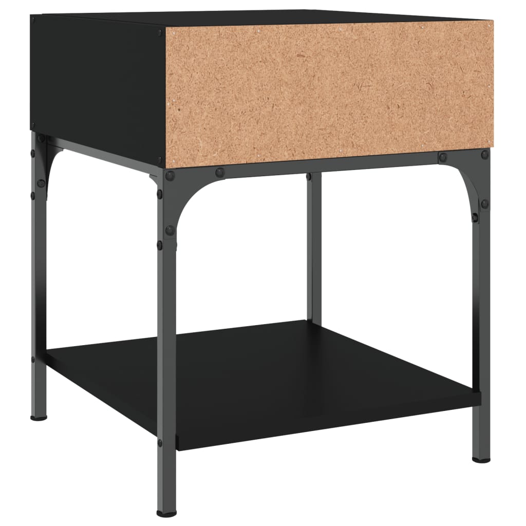 Comodini 2 pz Neri 40x41x50 cm in Legno Multistrato