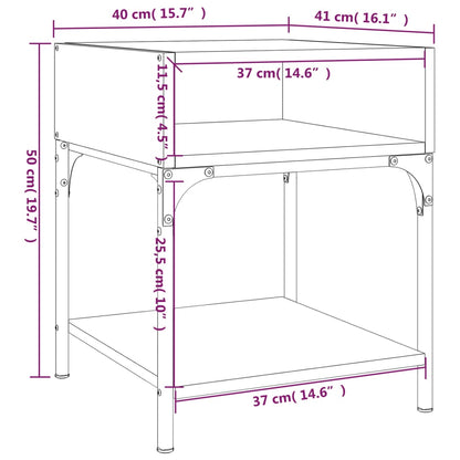 Comodini 2 pz Neri 40x41x50 cm in Legno Multistrato