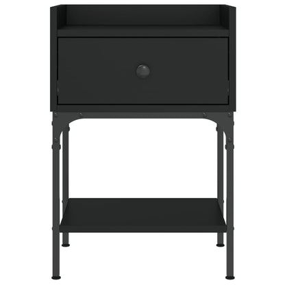 Comodino Nero 40,5x31x60 cm in Legno Multistrato