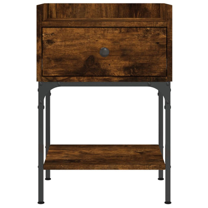 Comodini 2 pz Rovere Fumo 40,5x31x60 cm in Legno Multistrato