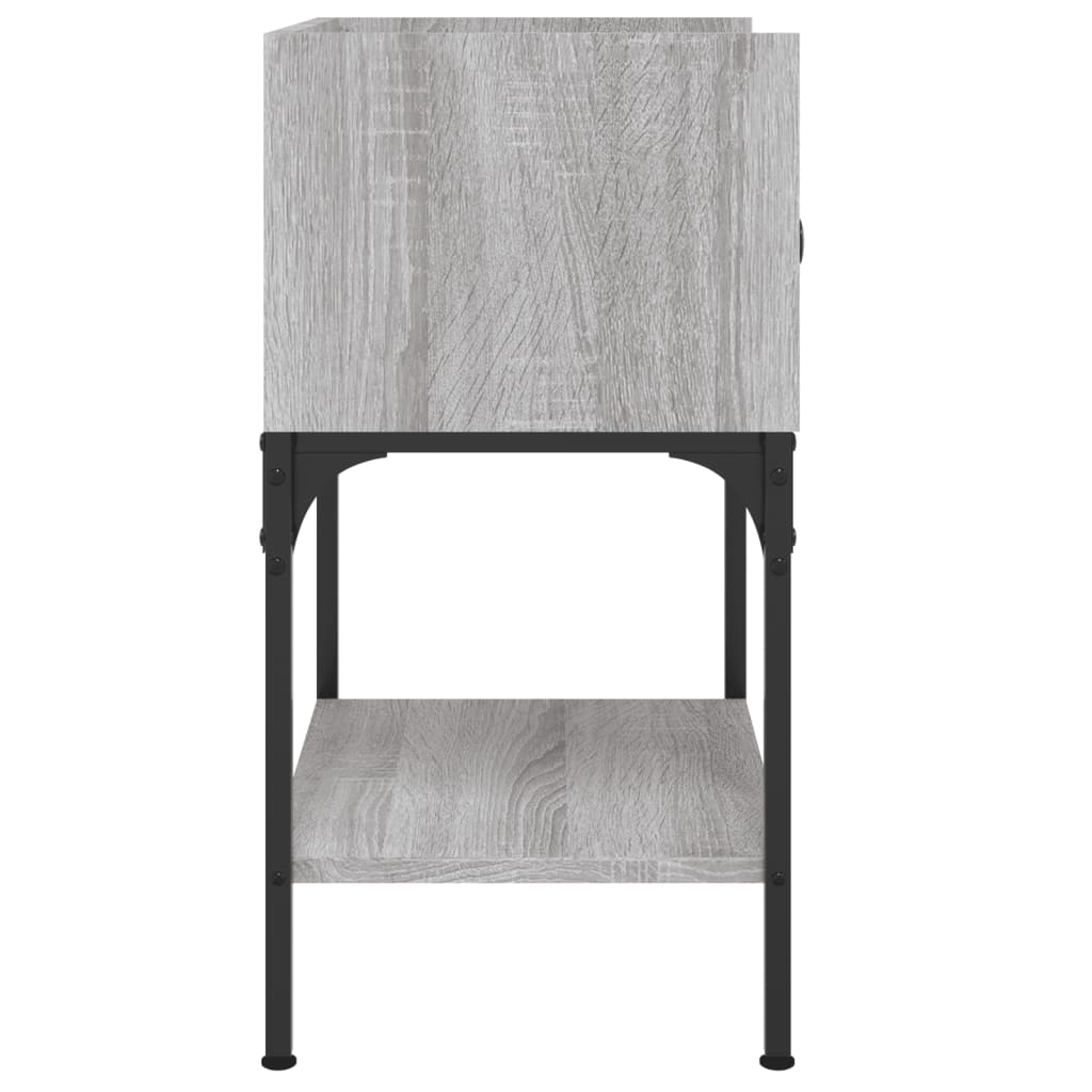 Comodino Grigio Sonoma 40,5x31x60 cm in Legno Multistrato