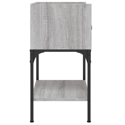Comodino Grigio Sonoma 40,5x31x60 cm in Legno Multistrato