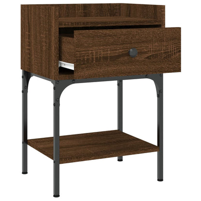 Comodini 2 pz Rovere Marrone 40,5x31x60 cm in Legno Multistrato