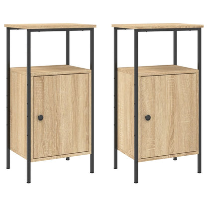 Comodini 2pz Rovere Sonoma 41x31x80 cm in Legno Multistrato