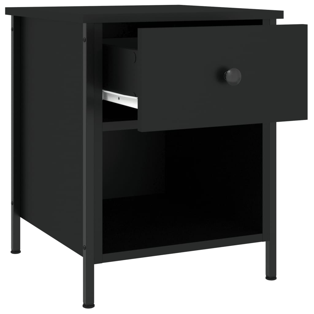 Comodini 2 pz Neri 40x42x50 cm in Legno Multistrato