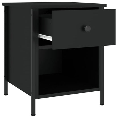 Comodini 2 pz Neri 40x42x50 cm in Legno Multistrato