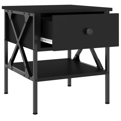 Comodino Nero 40x42x45 cm in Legno Multistrato