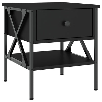 Comodini 2 pz Neri 40x42x45 cm in Legno Multistrato