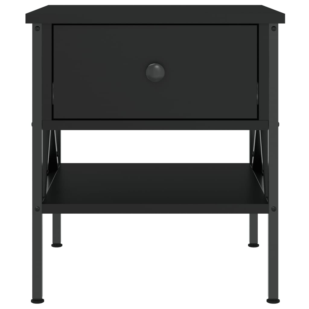Comodini 2 pz Neri 40x42x45 cm in Legno Multistrato