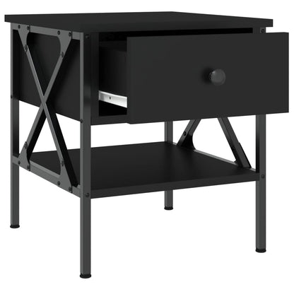 Comodini 2 pz Neri 40x42x45 cm in Legno Multistrato