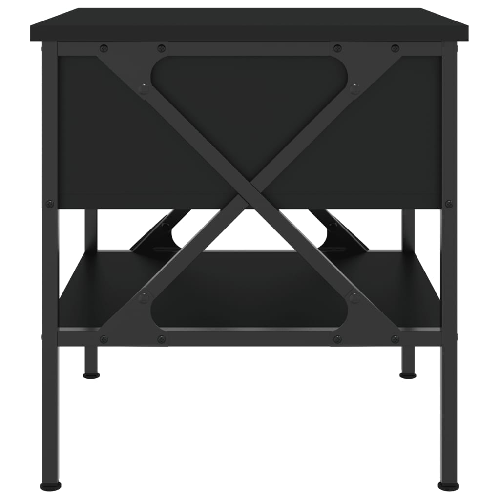 Comodini 2 pz Neri 40x42x45 cm in Legno Multistrato