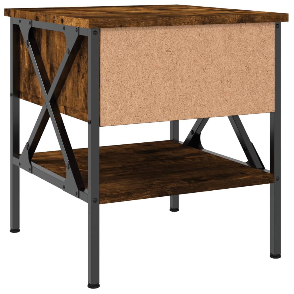 Comodini 2 pz Rovere Fumo 40x42x45 cm in Legno Multistrato