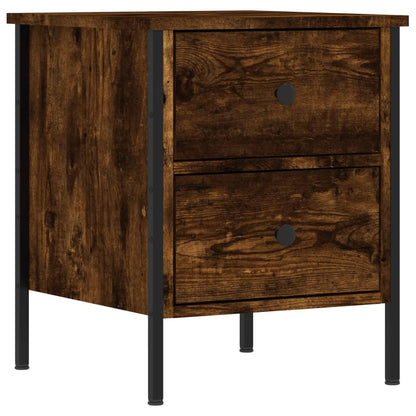 Comodini 2 pz Rovere Fumo 40x42x50 cm in Legno Multistrato