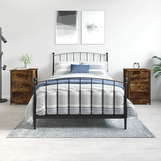 Comodini 2 pz Rovere Fumo 40x36x60 cm in Legno Multistrato | homemem39