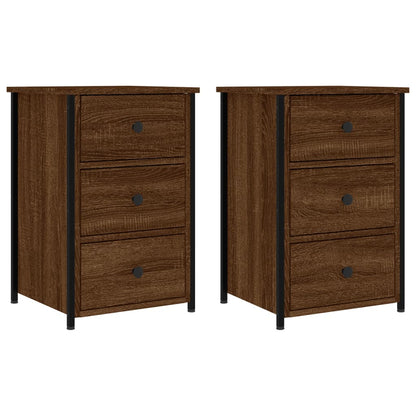 Comodini 2 pz Rovere Marrone 40x36x60 cm in Legno Multistrato