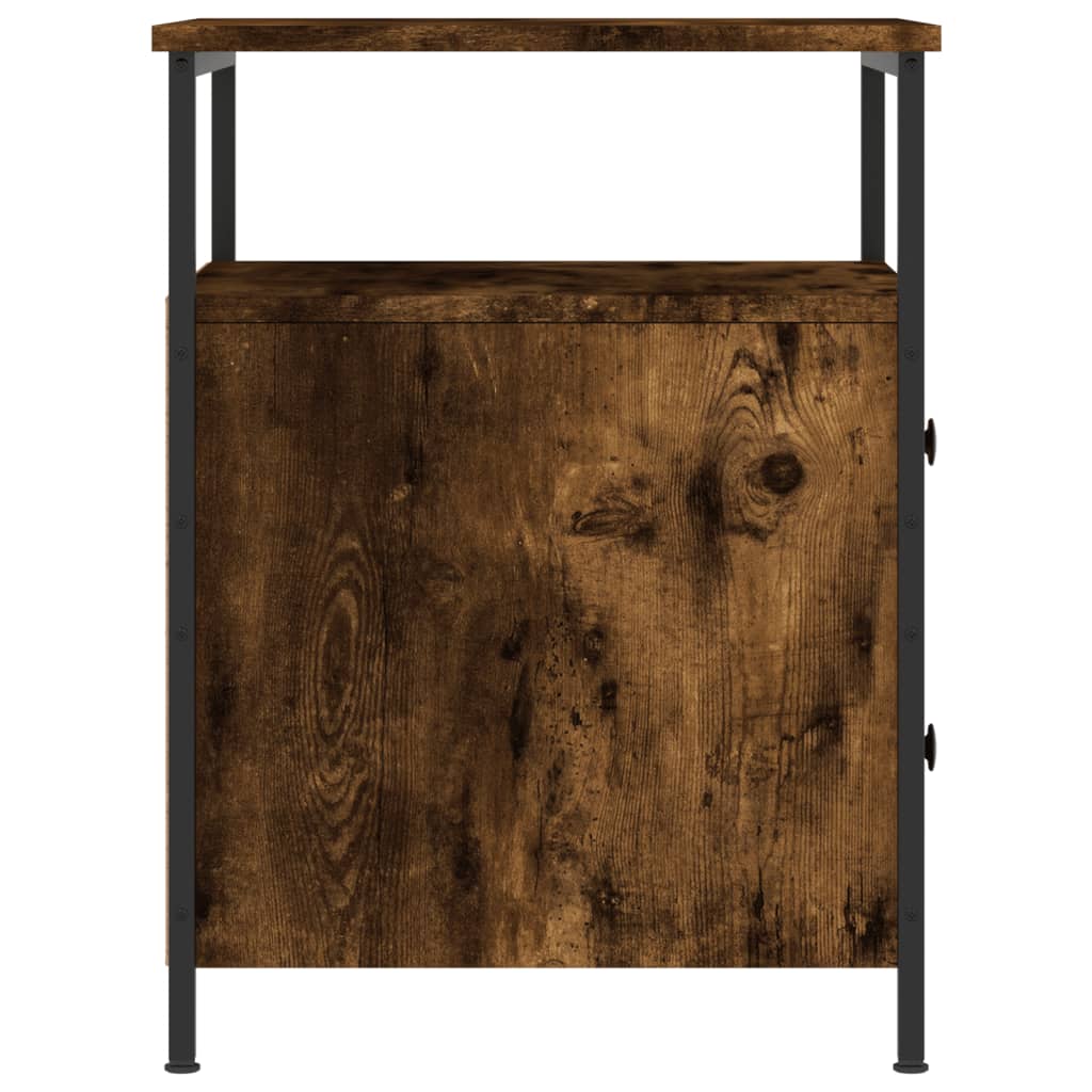 Comodini 2 pz Rovere Fumo 44x45x60 cm in Legno Multistrato