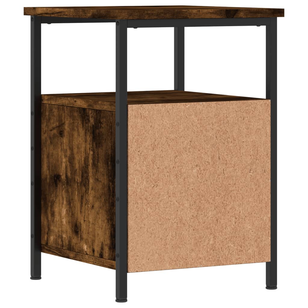 Comodini 2 pz Rovere Fumo 34x35,5x50 cm in Legno Multistrato