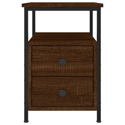 Comodini 2pz Rovere Marrone 34x35,5x50 cm in Legno Multistrato