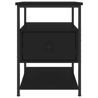 Comodini 2pz Neri 40x42x56 cm in Legno Multistrato