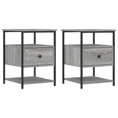 Comodini 2 pz Grigio Sonoma 40x42x56 cm in Legno Multistrato