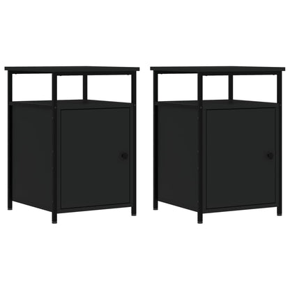 Comodini 2 pz Neri 40x42x60 cm in Legno Multistrato