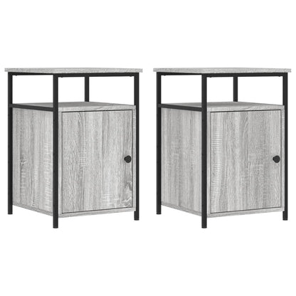 Comodini 2 pz Grigio Sonoma 40x42x60 cm in Legno Multistrato