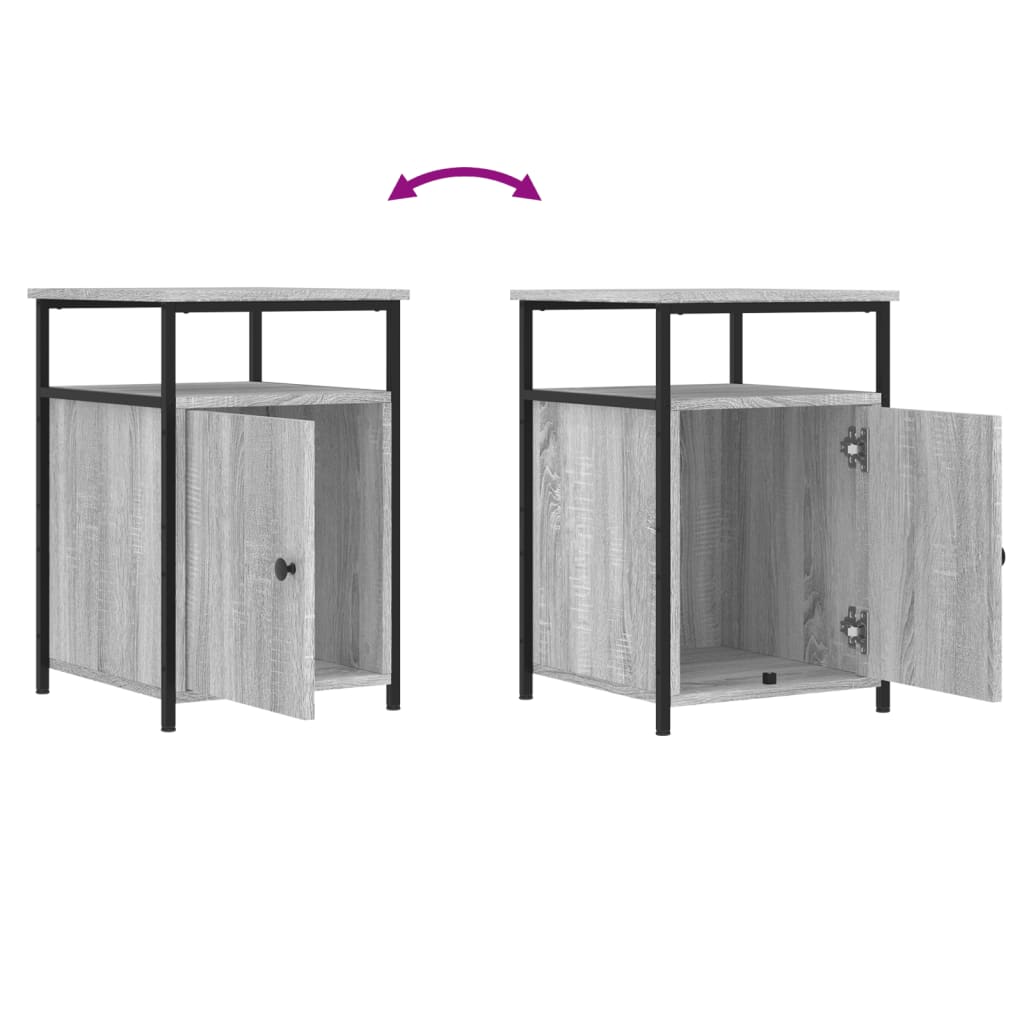 Comodini 2 pz Grigio Sonoma 40x42x60 cm in Legno Multistrato