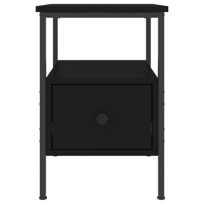 Comodino Nero 34x36x50 cm in Legno Multistrato