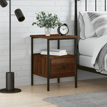 Comodino Rovere Marrone 34x35,5x50 cm in Legno Multistrato - homemem39