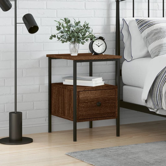Comodino Rovere Marrone 34x35,5x50 cm in Legno Multistrato - homemem39