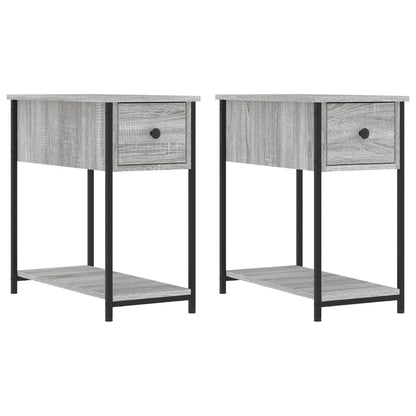 Comodini 2 pz Grigio Sonoma 30x60x60 cm in Legno Multistrato