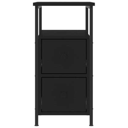 Comodini 2 pz Neri 30x60x60 cm in Legno Multistrato