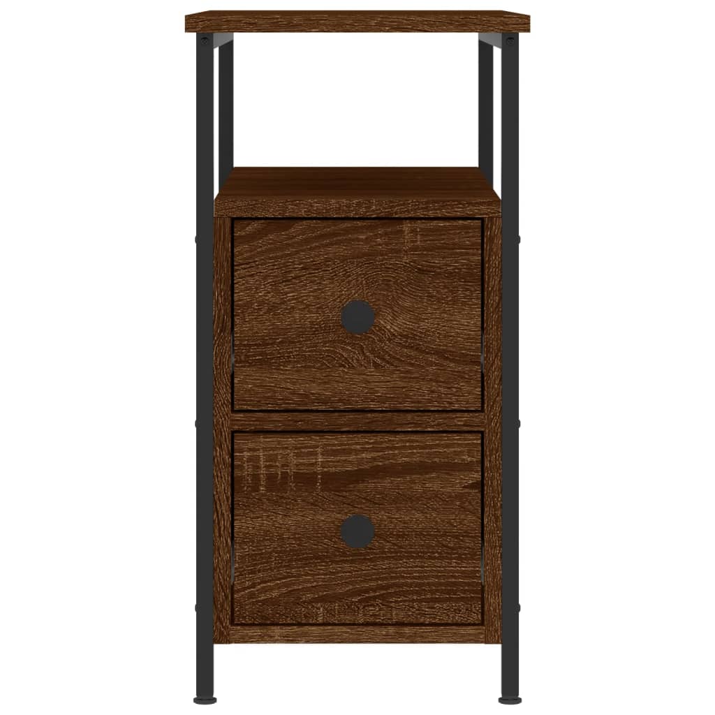 Comodini 2 pz Rovere Marrone 30x60x60 cm in Legno Multistrato