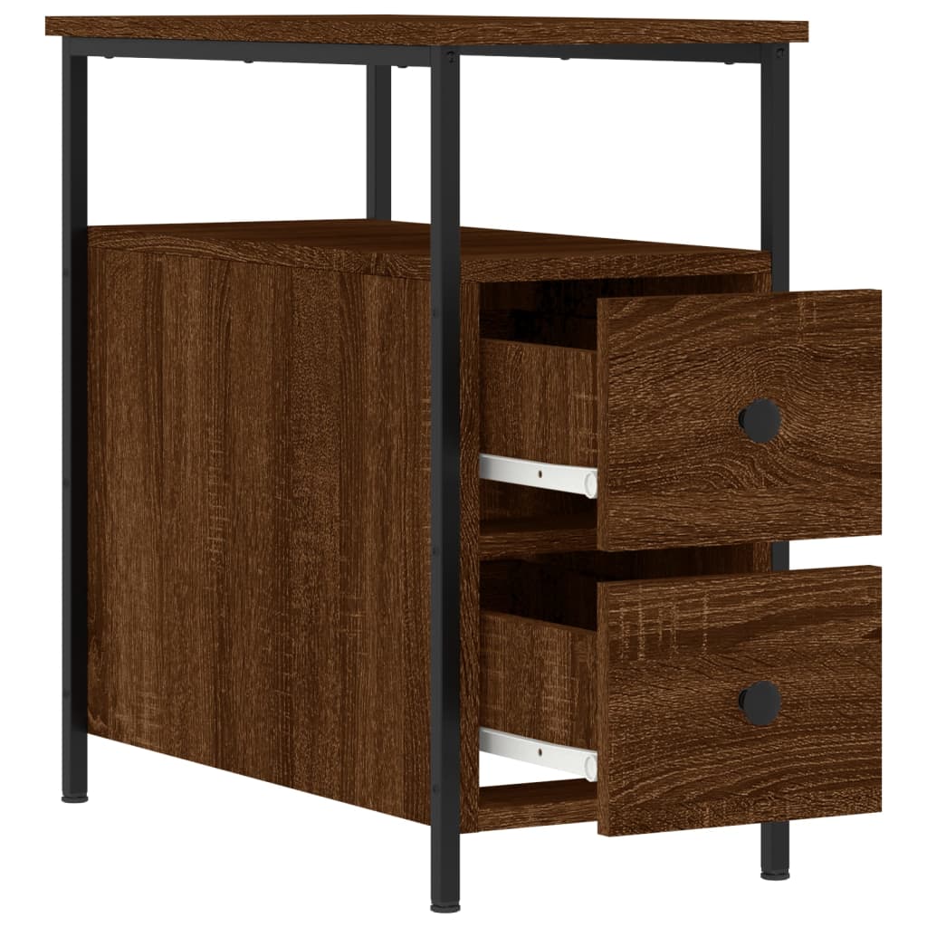 Comodini 2 pz Rovere Marrone 30x60x60 cm in Legno Multistrato