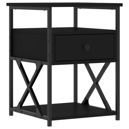 Comodini 2 pz Neri 40x42x55 cm in Legno Multistrato