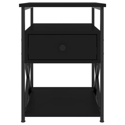 Comodini 2 pz Neri 40x42x55 cm in Legno Multistrato