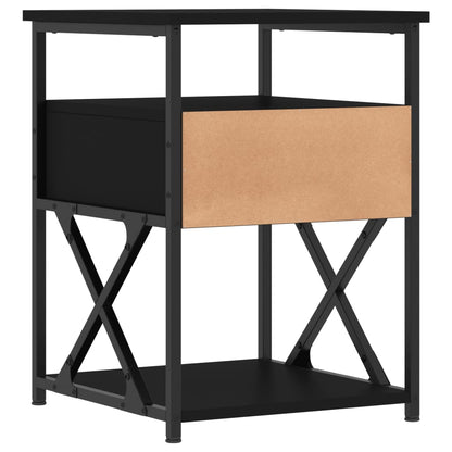 Comodini 2 pz Neri 40x42x55 cm in Legno Multistrato