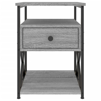 Comodino Grigio Sonoma 40x42x55 cm in Legno Multistrato