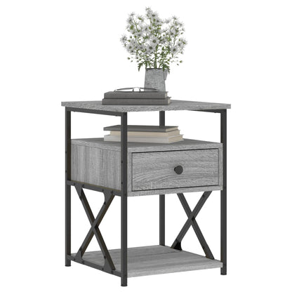 Comodini 2 pz Grigio Sonoma 40x42x55 cm in Legno Multistrato
