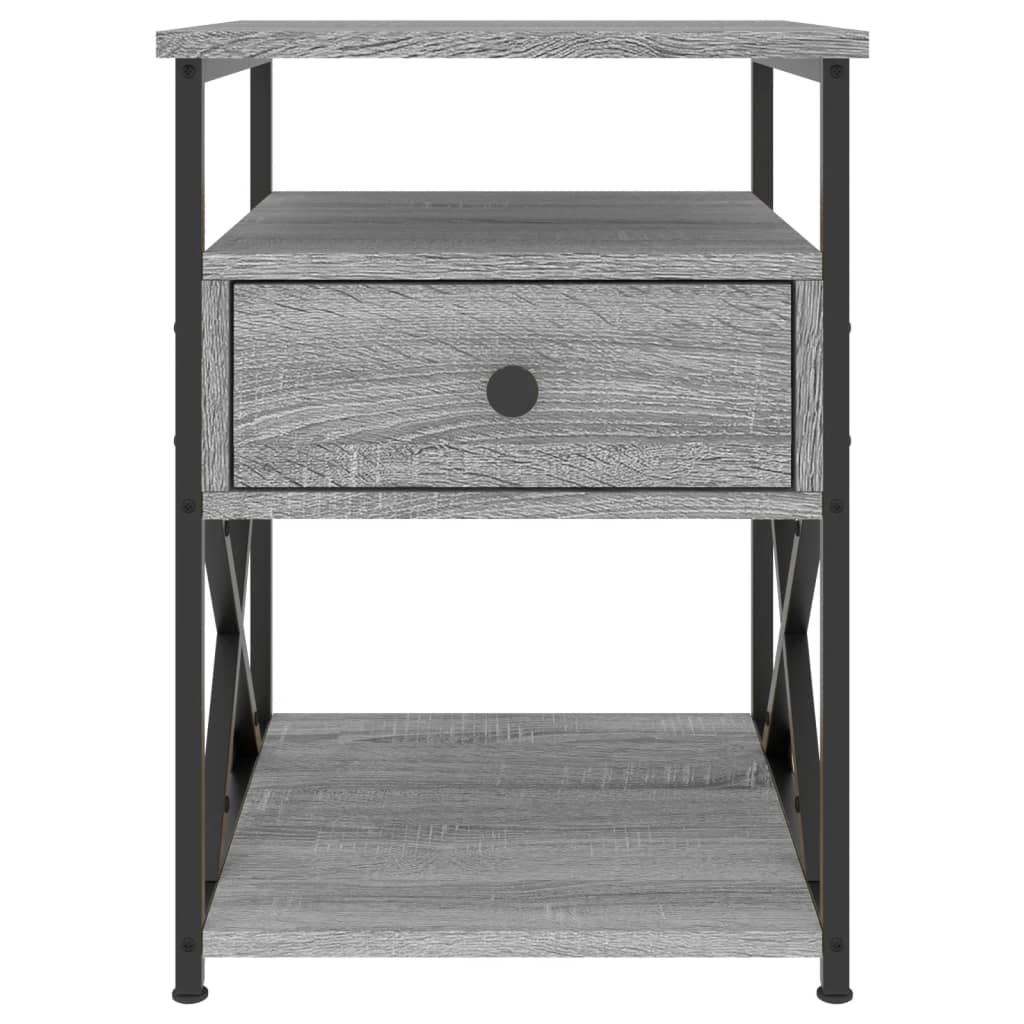 Comodini 2 pz Grigio Sonoma 40x42x55 cm in Legno Multistrato