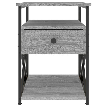 Comodini 2 pz Grigio Sonoma 40x42x55 cm in Legno Multistrato