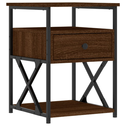Comodini 2 pz Rovere Marrone 40x42x55 cm in Legno Multistrato