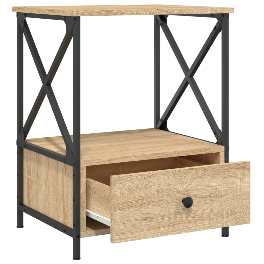 Comodini 2 pz Rovere Sonoma 50x41x65 cm in Legno Multistrato