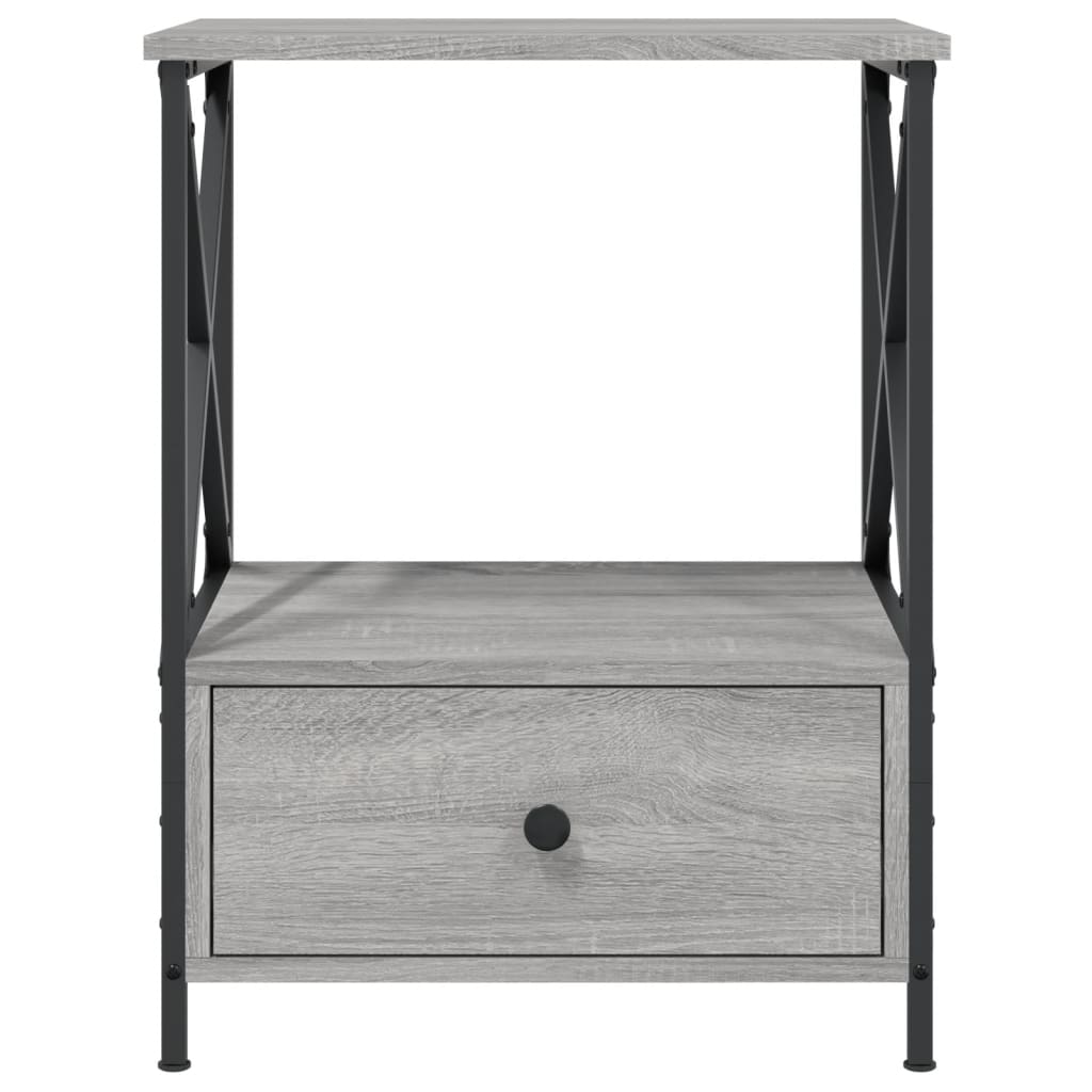 Comodini 2 pz Grigio Sonoma 50x41x65 cm in Legno Multistrato